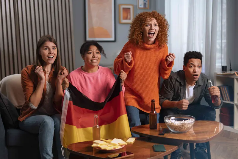 IPTV Abonnement Deutschland – Freunde schauen gemeinsam Fernsehen